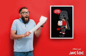 Mise en situation Affiche Dark Vador "J'essuie ton père"